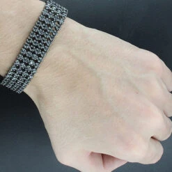 Custom Black Diamond Bracelet 4 Rows 10K Gold 11.00ct -Luxurman custom black diamond bracelet 4 rows 10k 1100ct p 42067bod