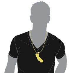 California State White Yellow Diamond Pendant 18.2ct 14K Yellow Gold -Luxurman custom california state white yellow diamond pendant 182ct 14k gold bodye