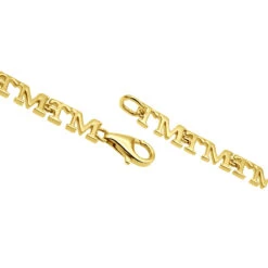 Custom Initials Bracelet For Men And Women 14K Yellow Gold -Luxurman custom initials bracelet for men and women solid 14k gold clasp yellow