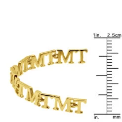 Custom Initials Bracelet For Men And Women 14K Yellow Gold -Luxurman custom initials bracelet for men and women solid 14k gold ruler yellow