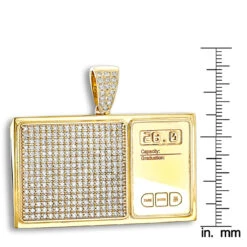 10K Yellow Gold Diamond Digital Scale Men's Pendant 4ct -Luxurman custom jewelry 10k gold diamond digital scale mens pendant 4ct rulerye
