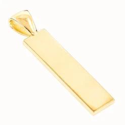 14K Yellow Gold Roman Numerals Bar Pendant -Luxurman custom jewelry 14k gold roman numerals bar pendant backye