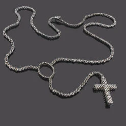 Custom 10K Gold Color Diamond Rosary Necklace 9 Custom 10K Gold Color Diamond Rosary Necklace -Luxurman custom jewelry color diamond rosary necklace 10k p 42699box