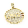 Custom-made 10K Yellow Gold Diamond Pendant For Men 5.9ct