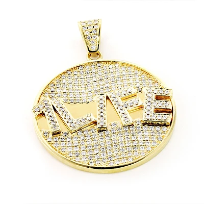 Custom-made 10K Yellow Gold Diamond Pendant For Men 5.9ct 1 Custom-made 10K Yellow Gold Diamond Pendant For Men 5.9ct