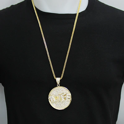 Custom-made 10K Yellow Gold Diamond Pendant For Men 5.9ct 3 Custom-made 10K Yellow Gold Diamond Pendant For Men 5.9ct - Image 3