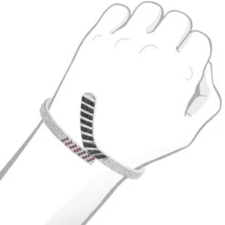 Custom Made 14K White Gold Hockey Stick Rubies White Black Diamond Bangle Bracelet -Luxurman custom made 14k gold hockey stick rubies white black diamond bangle bracelet 100033 bodwh