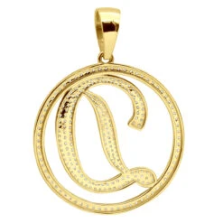 Diamond Initial Pendant For Men 10K Yellow Gold Alphabet Letter Custom Made -Luxurman custom made diamond initial e pendant 329ct 10k gold alphabet letter backye