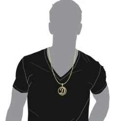 Diamond Initial Pendant For Men 10K Yellow Gold Alphabet Letter Custom Made -Luxurman custom made diamond initial e pendant 329ct 10k gold alphabet letter bodye