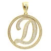 Diamond Initial Pendant For Men 10K Yellow Gold Alphabet Letter Custom Made