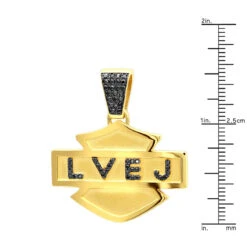 Logo Name Black Diamond Pendant For Men 14K Yellow Gold 0.55ct 11 Logo Name Black Diamond Pendant For Men 14K Yellow Gold 0.55ct -Luxurman custom made logo name black diamond pendant for men 14k gold 0 55ct rulerye