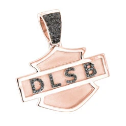 Name Black Diamond Pendant For Men 14K White Gold 0.55ct -Luxurman custom made name black diamond pendant for men 14k gold 055ct ro