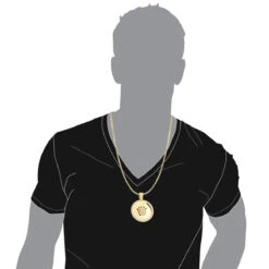 18K Yellow Gold Crown Diamond Pendant Rolex Style Medallion 6ct -Luxurman custom made solid 18k gold crown diamond pendant rolex style medallion 6ct bodye