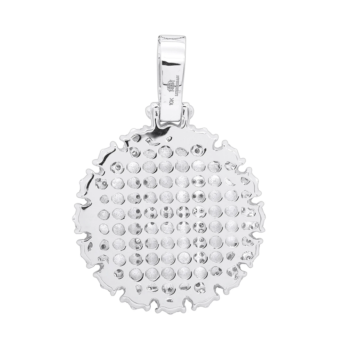 Customizable 14K Yellow Gold Men's Diamond Medallion Initial Pendant 2 Carat 4 Customizable 14K Yellow Gold Men's Diamond Medallion Initial Pendant 2 Carat - Image 4