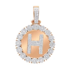 Customizable 14K Yellow Gold Men's Diamond Medallion Initial Pendant 2 Carat 10 Customizable 14K Yellow Gold Men's Diamond Medallion Initial Pendant 2 Carat -Luxurman customizable solid 10k gold mens diamond medallion initial pendant 2 carat 100482 ro