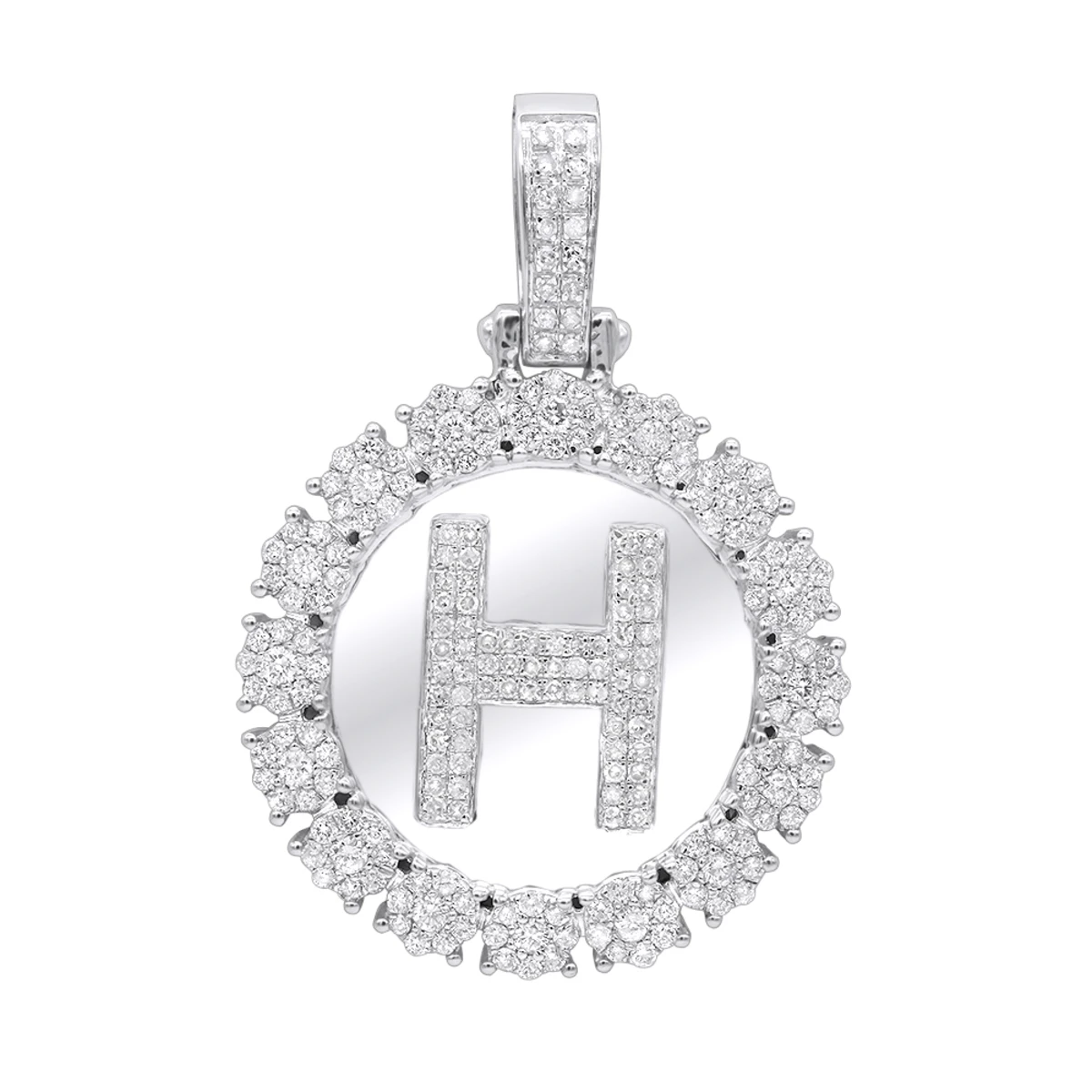 Customizable 14K Yellow Gold Men's Diamond Medallion Initial Pendant 2 Carat 2 Customizable 14K Yellow Gold Men's Diamond Medallion Initial Pendant 2 Carat - Image 2