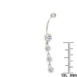 Dangling Belly Button Ring 14K White Gold Diamonds 1.65ct -Luxurman dangling belly button ring gold and diamonds 165ct p 5862 rulerwh