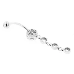 Dangling Belly Button Ring Made Of 14 Karat 14K White Gold 0.75ct 7 Dangling Belly Button Ring Made Of 14 Karat 14K White Gold 0.75ct -Luxurman dangling belly button ring made of 14 karat gold 066ct p 5871 backwh