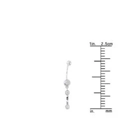 14K White Gold Diamond Belly Button Dangling Ring 0.72 -Luxurman dangling belly rings 14k diamond belly button ring 072 p 6272 rulerwh