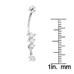 14K White Gold Dangling Diamond Belly Button Ring 0.6ct -Luxurman dangling diamond belly button ring 041ct 14k gold body jewelry p 49532 rulerwh