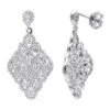 Designer 14K White Gold Diamond Drop Earrings For Women 2.5 Carat Vintage Style