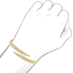 Arrow Design 2 Carat Pave Round Bangle Bracelet For Women 14K Yellow Gold 8 Arrow Design 2 Carat Pave Round Bangle Bracelet For Women 14K Yellow Gold -Luxurman designer 14k gold pave diamond bangle bracelet for women arrow design 2ct 803218 bodye