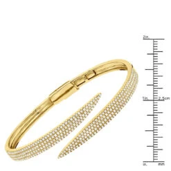 Arrow Design 2 Carat Pave Round Bangle Bracelet For Women 14K Yellow Gold 9 Arrow Design 2 Carat Pave Round Bangle Bracelet For Women 14K Yellow Gold -Luxurman designer 14k gold pave diamond bangle bracelet for women arrow design 2ct 803218 rulerye
