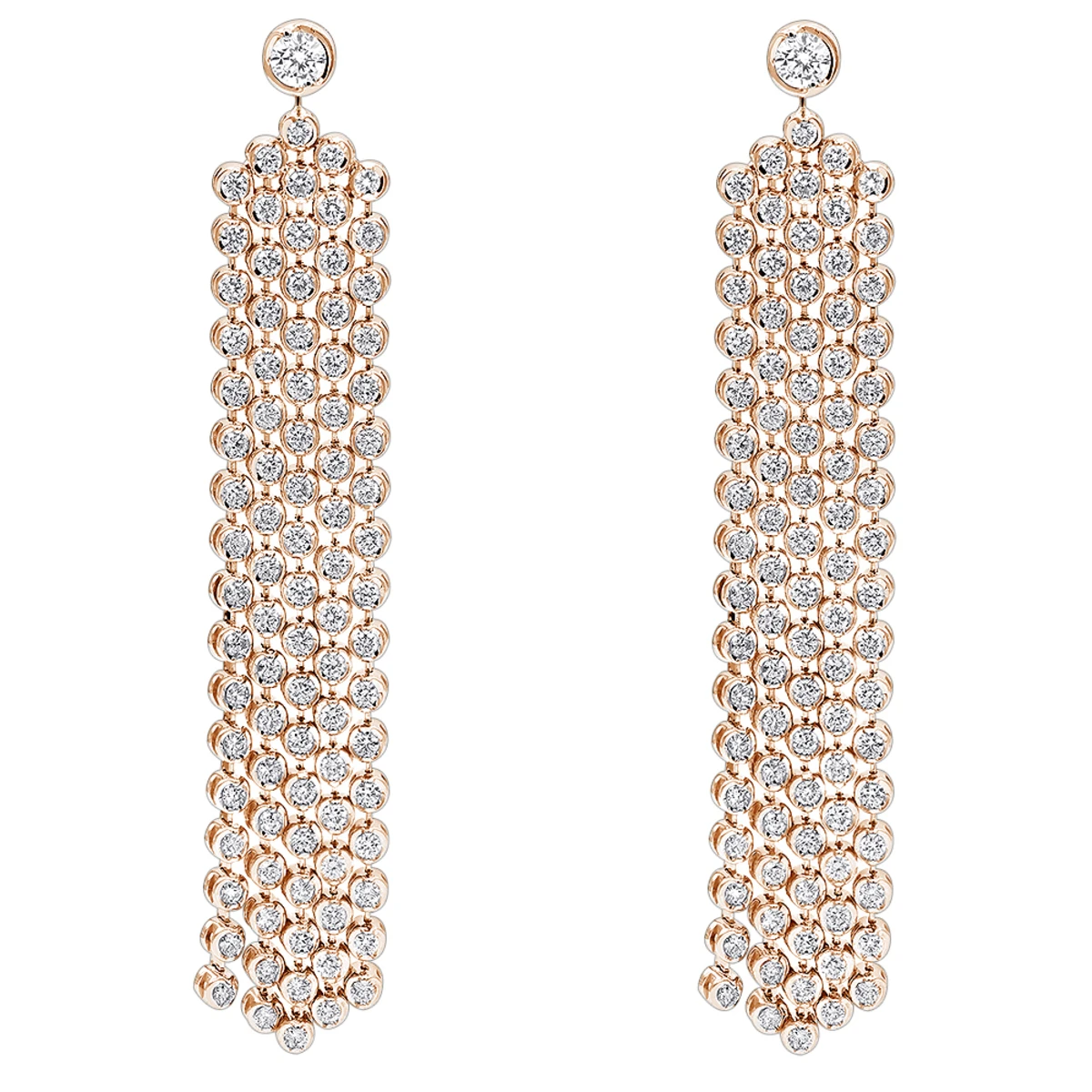 Designer 14K Yellow Gold Waterfall Diamond Drop Earrings For Women 6ct By Luxurman 3 Designer 14K Yellow Gold Waterfall Diamond Drop Earrings For Women 6ct By Luxurman - Image 3