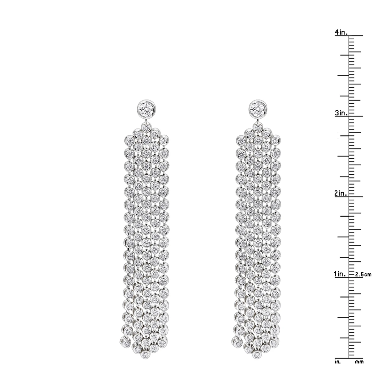 Designer 14K Yellow Gold Waterfall Diamond Drop Earrings For Women 6ct By Luxurman 5 Designer 14K Yellow Gold Waterfall Diamond Drop Earrings For Women 6ct By Luxurman - Image 5