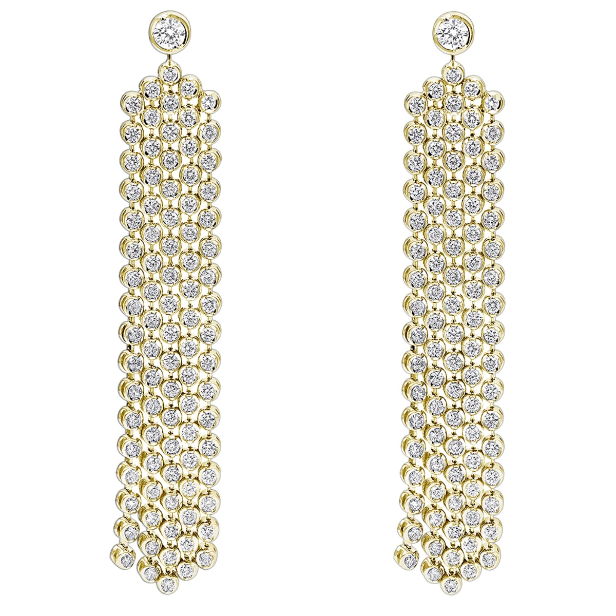 Designer 14K Yellow Gold Waterfall Diamond Drop Earrings For Women 6ct By Luxurman 1 Designer 14K Yellow Gold Waterfall Diamond Drop Earrings For Women 6ct By Luxurman