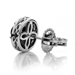 Designer 14K White Gold White Black Diamond Earrings 2.04ct 9 Designer 14K White Gold White Black Diamond Earrings 2.04ct -Luxurman designer 14k white black diamond earrings 204ct p 6721 backwh