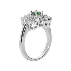 Designer Diamond And Emerald Ring 14K White Gold 0.72ctd 0.50cte 6 Designer Diamond And Emerald Ring 14K White Gold 0.72ctd 0.50cte -Luxurman designer diamond and emerald ring 14k 072ctd 050cte p 29537 back white