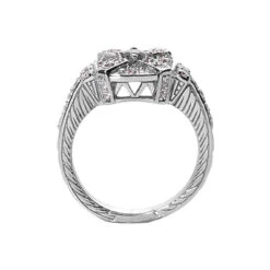 Designer Diamond And Ruby Ring 14K White Gold 0.48ctd 0.15ctr -Luxurman designer diamond and ruby ring 14k 048ctd 015ctr p 29660 back white