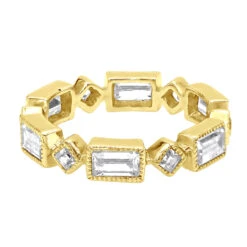 Thin 14K White Gold Princess Cut 3.50ct Diamond Eternity Baguette Band 12 Thin 14K White Gold Princess Cut 3.50ct Diamond Eternity Baguette Band -Luxurman designer diamond eternity rings princess cut baguette band 350ct 14k backye