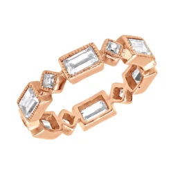 Thin 14K White Gold Princess Cut 3.50ct Diamond Eternity Baguette Band 10 Thin 14K White Gold Princess Cut 3.50ct Diamond Eternity Baguette Band -Luxurman designer diamond eternity rings princess cut baguette band 350ct 14k ro