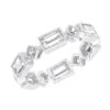 Thin 14K White Gold Princess Cut 3.50ct Diamond Eternity Baguette Band