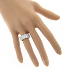 Designer 4.5 Carat Round Baguette Diamonds Eternity Band 14K White Gold -Luxurman designer diamond eternity rings round baguette band 680ct 14k bodwh