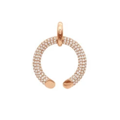 Designer Horseshoe Diamond Pendant Necklace For Women 14K Yellow Gold Good Luck Symbol 0.8ct -Luxurman designer horseshoe diamond pendant for women 14k gold good luck symbol 08ct 803213 ro