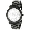 Designer Large Luxurman Phantom 0.12ct Black Diamond Watch For Men White Dial