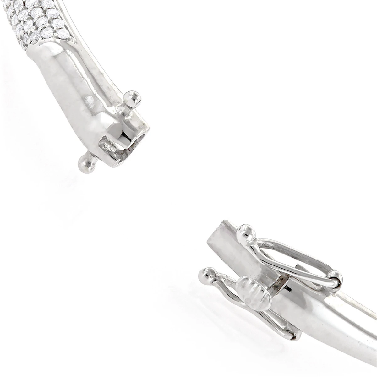 Designer Luxurman 14K White Gold Pave Diamond Bangle Bracelet For Women 1.25ct 6 Designer Luxurman 14K White Gold Pave Diamond Bangle Bracelet For Women 1.25ct - Image 6