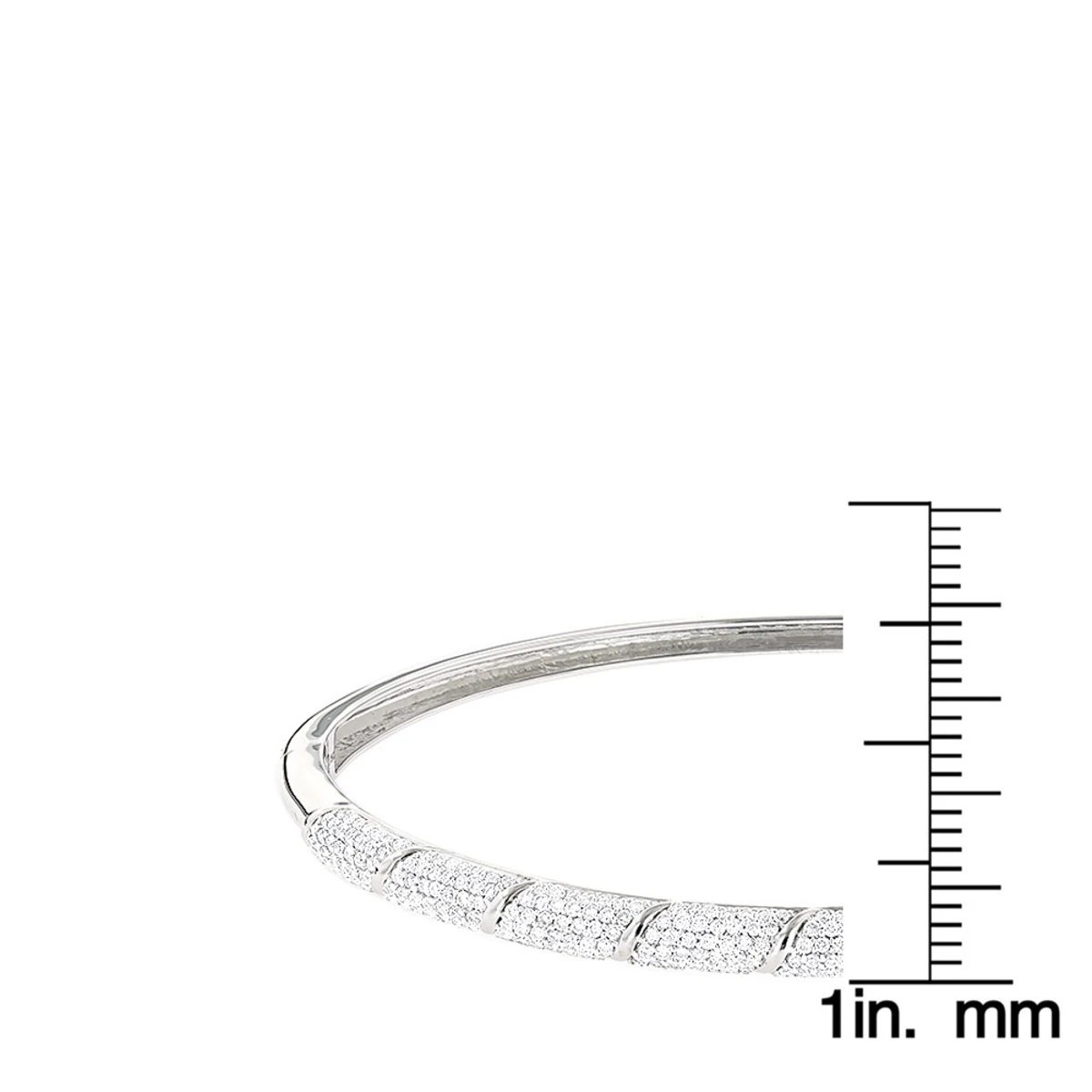 Designer Luxurman 14K White Gold Pave Diamond Bangle Bracelet For Women 1.25ct 7 Designer Luxurman 14K White Gold Pave Diamond Bangle Bracelet For Women 1.25ct - Image 7