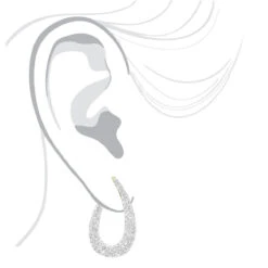 Designer Pave Diamond Teardrop Hoop Earrings For Women 14K Yellow Gold 1.8ct -Luxurman designer pave diamond teardrop hoop earrings for women in 14k gold 05ct 803216 bodye