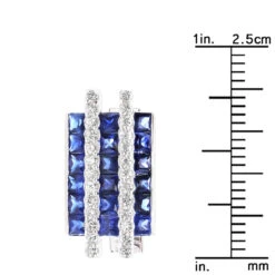 Diamond And Sapphire Cufflinks For Men 14K White Gold Unique Gift 4.5ct -Luxurman diamond and sapphire cufflinks for men in solid 14k gold unique gift 45ct 000971 ruler