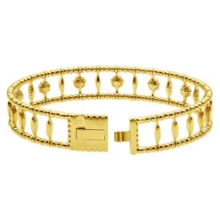 Diamond Bangle Bracelet For Women 14K Yellow Gold Flower Design 1.2Ct -Luxurman diamond bangle bracelet for women in 14k gold flower design 12ct 018337 back yellow