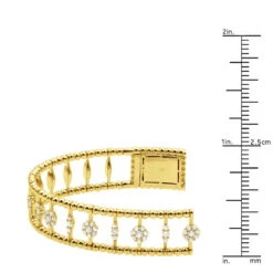 Diamond Bangle Bracelet For Women 14K Yellow Gold Flower Design 1.2Ct -Luxurman diamond bangle bracelet for women in 14k gold flower design 12ct 018337 ruler yellow