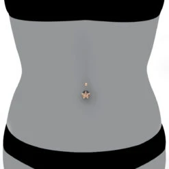 14K Rose Gold Real Diamond Butterfly Belly Ring -Luxurman diamond body jewelry 14k diamond butterfly belly ring p 6916 bodro