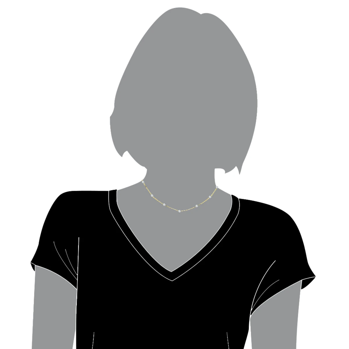 14K Yellow Gold Diamonds By The Yard Necklace 0.7ct 16-20 Inches 5 14K Yellow Gold Diamonds By The Yard Necklace 0.7ct 16-20 Inches - Image 5