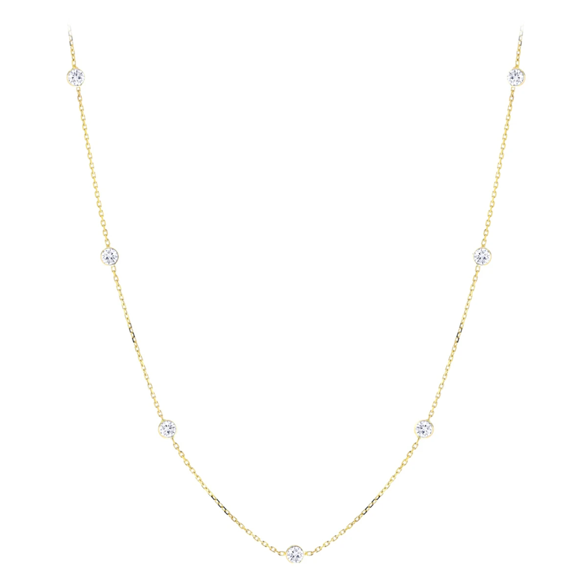14K Yellow Gold Diamonds By The Yard Necklace 0.7ct 16-20 Inches 1 14K Yellow Gold Diamonds By The Yard Necklace 0.7ct 16-20 Inches