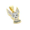 14K Yellow Gold Diamond Dog Pendant Chihuahua Pet