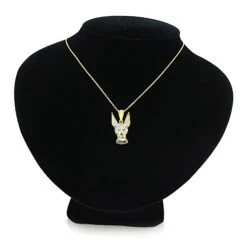 14K Yellow Gold Diamond Dog Pendant Chihuahua Pet -Luxurman diamond chihuahua pendant in 14k dog jewelry for people 3